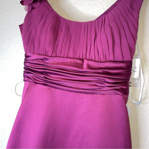 David's Bridal dress bridesmaid NEW Sangria color floral strap empire waist SZ 2 - Picture 8 of 10